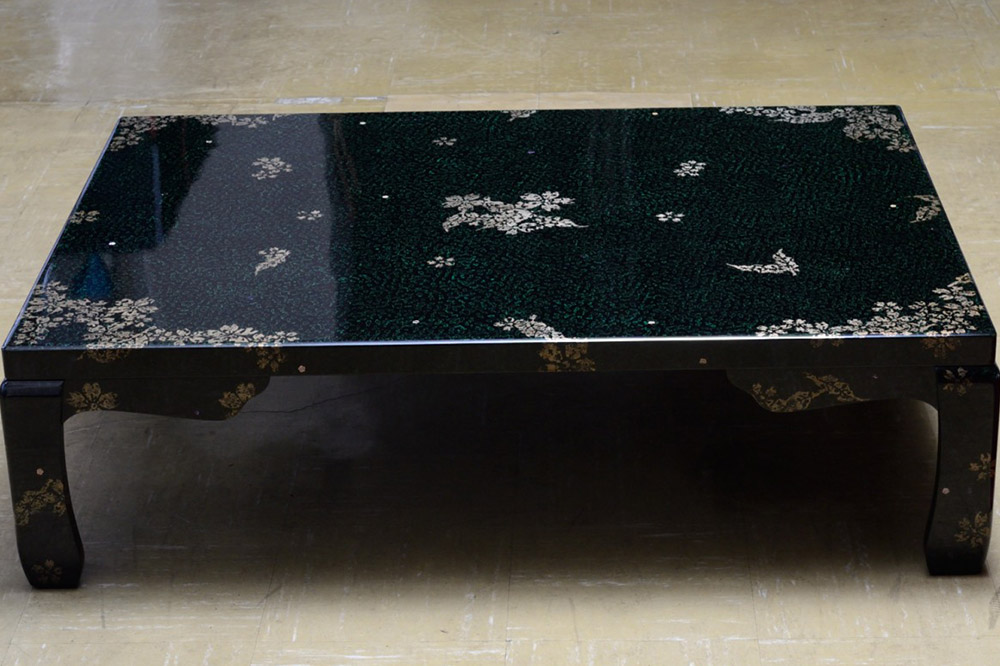 津軽塗 座卓 羽足 3尺×5尺 葉桜  伝統工芸 漆器 青森 おしゃれ お祝い テーブル 家具 インテリア