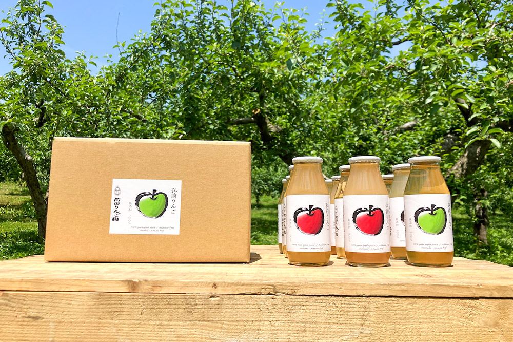 飲み比べ 無添加 ストレート りんごジュース 180ｍl × 12本セット 前田りんご園 リンゴ 果汁 林檎 飲料 アップル 果物 フルーツ 青森 飲み物 ドリンク