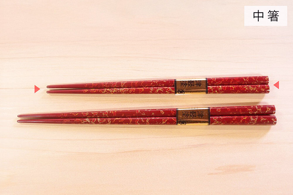 【寄附金額見直しました】津軽塗 唐塗箸（唐塗 赤々・中箸）