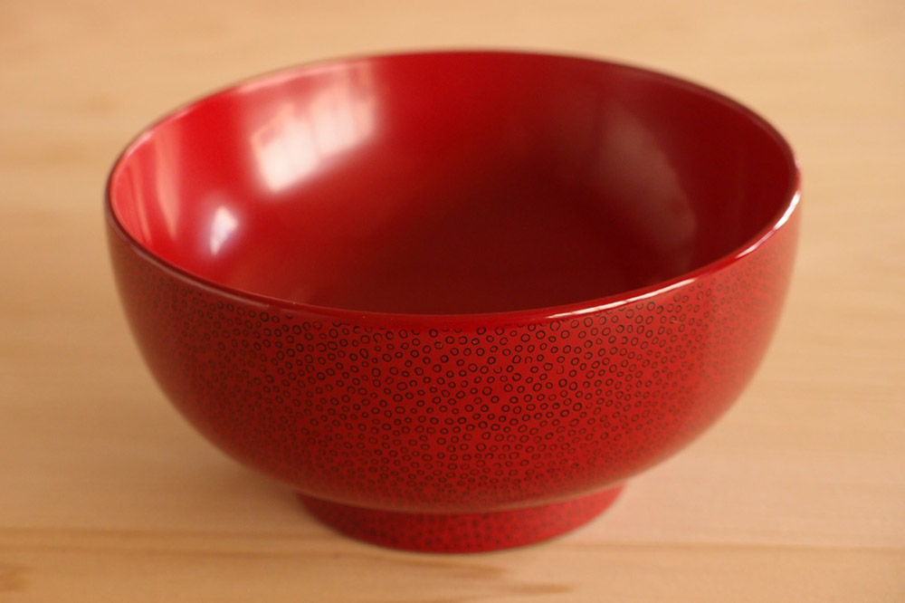 津軽塗 夫婦汁椀【七々子塗 黒（赤種）・赤（黒種）】