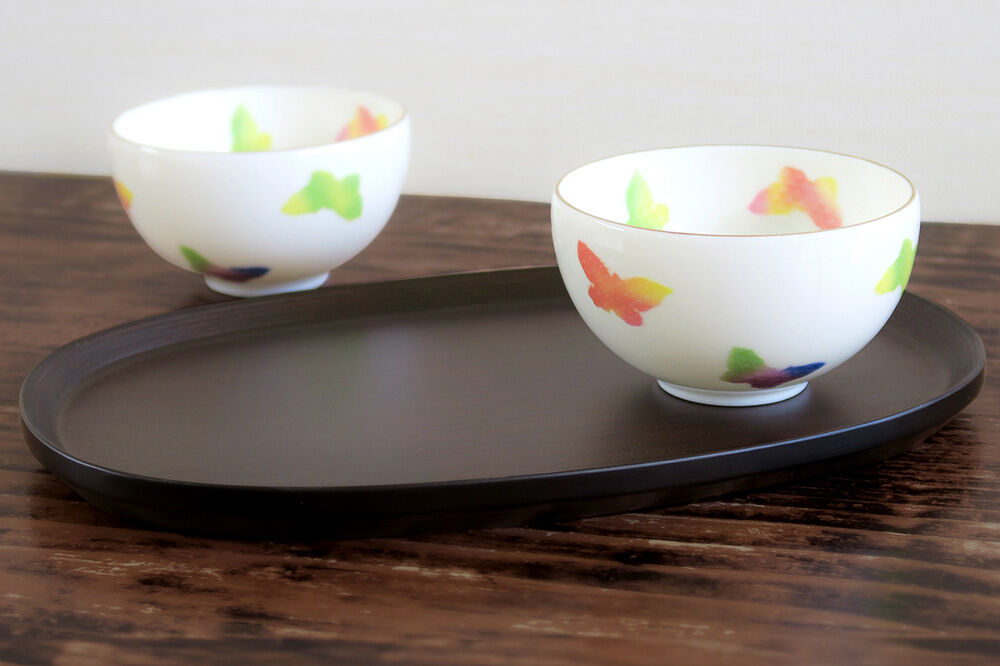 【寄附金額見直しました】BUNACO オーバルトレイ Sサイズ （ダークブラウン) お盆 トレイ 食器 木製 ウッド  木製食器 キッチン 雑貨