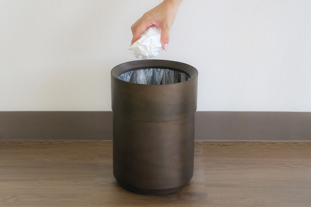 【寄附金額見直しました】BUNACO 袋の見えないダストボックス（ダークブラウン） ブナコ ゴミ箱 木製家具 おしゃれ  シンプル