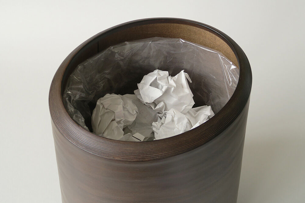 【寄附金額見直しました】BUNACO ダストボックスtwist　IV　Mサイズ（ダークブラウン） ごみばこ 木製家具 おしゃれ シンプル