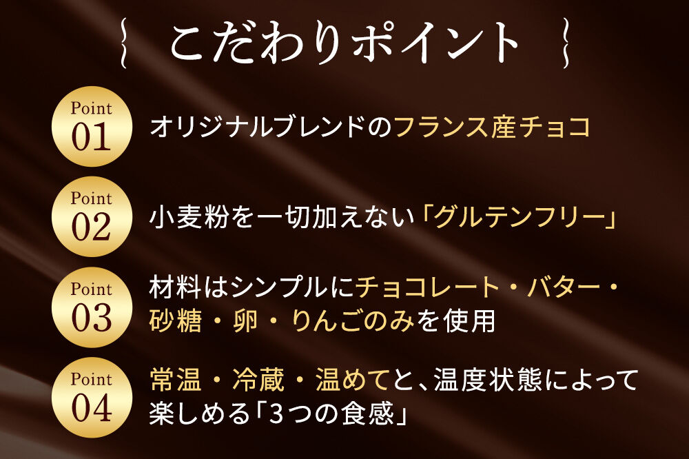 【寄附金額見直しました】青森りんごの特選生ガトーショコラ（グルテンフリー）260g×2個 [ガトーショコラ スイーツ デザート チョコレート グルテンフリー 小麦粉不使用 ご褒美 記念日 プレゼント ギフト 青森県 弘前市]