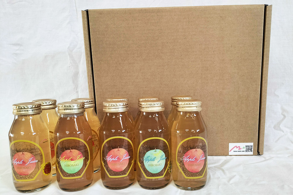 ストレートりんごジュース 旬の3品種 180ml×10本セット 青森県弘前市産りんご果汁100％ みらいファーム・ラボ 株式会社 小栗山農園