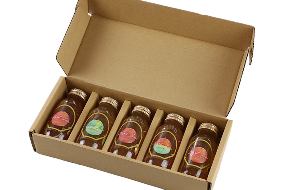 ストレートりんごジュース 旬の3品種 180ml×5本セット 青森県弘前市産りんご果汁100％ みらいファーム・ラボ 株式会社 小栗山農園