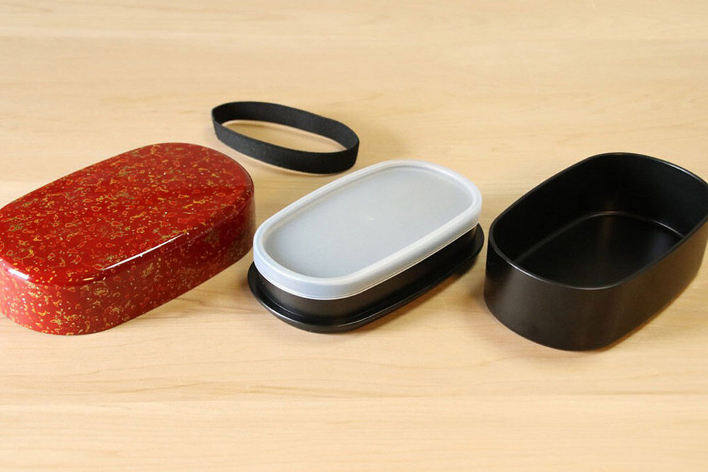 【寄附金額見直しました】津軽塗 弁当箱（唐塗 貝蒔 赤々）