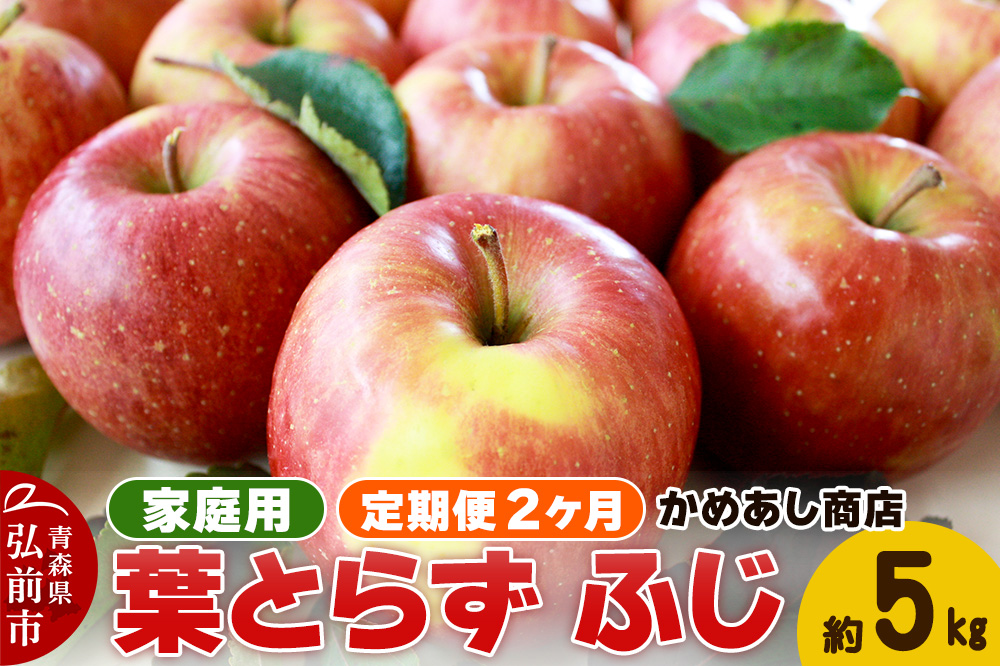 【25年12月～発送】《定期便2ヶ月》りんご 葉とらず ふじ《家庭用》約5kg ゴールド農園