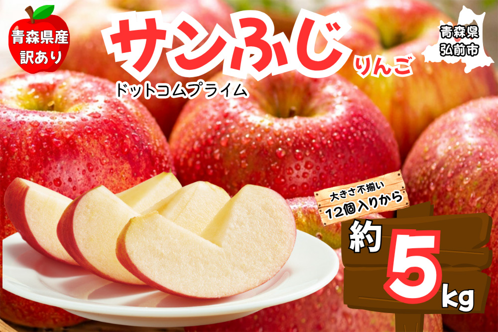 りんご【1月発送 訳あり ご家庭用】サンふじ 5kg ふじりんご 青森県産 青森 果物 フルーツ 林檎 リンゴ くだもの 弘前市