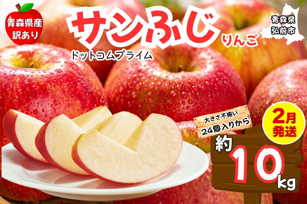 【寄附金額見直しました】【2月発送 訳あり ご家庭用】りんご サンふじ 10kg ふじりんご 青森県産 青森 果物 フルーツ 林檎 リンゴ くだもの 弘前市