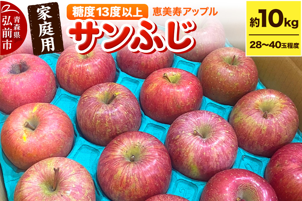 【25年12月～発送】りんご 【糖度13度以上】サンふじ 約10kg 【家庭用】 青森県 フルーツ 果物