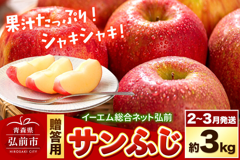 【26年2月～発送】りんご  贈答用 サンふじ 約3kg 糖度 13度以上 EMりんご