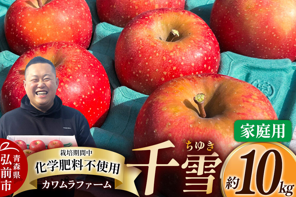 【寄附金額見直しました】【26年10月下旬～発送】りんご 千雪 約10kg カワムラファーム【家庭用】青森 果物 フルーツ 林檎 リンゴ くだもの [先行受付 アップル おいしい ちゆき 果実 果物 赤色 美味 林檎 弘前市]