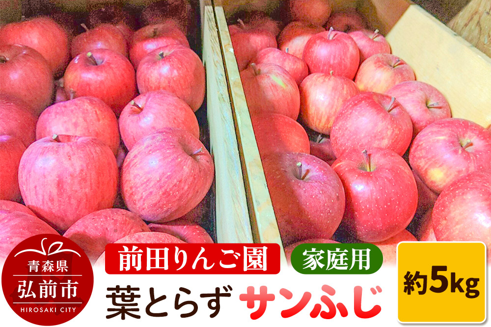 【12月～発送】りんご【先行受付】家庭用 葉とらず サンふじ 約 5kg (16～20玉程度) 前田りんご園 青森 果物 フルーツ 林檎 リンゴ くだもの 予約