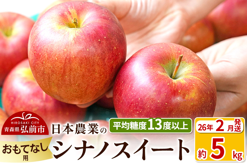 【26年2月発送】りんご 平均糖度13度以上！ シナノスイート 約5kg おもてなし用 青森 果物 フルーツ 林檎 リンゴ くだもの