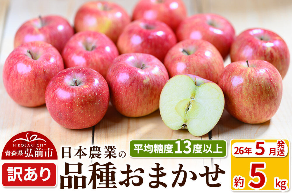 【26年5月発送】りんご 平均糖度13度以上！ 品種おまかせ 約5kg 訳あり CA貯蔵 クール便 青森 果物 フルーツ 林檎 リンゴ くだもの 不揃い 規格外 [リンゴ 林檎 アップル 果物 産地直送 フルーツ]