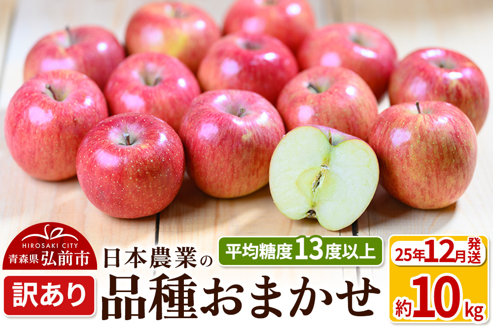 25年12月発送】りんご 平均糖度13度以上！ 品種おまかせ 約10kg 訳あり