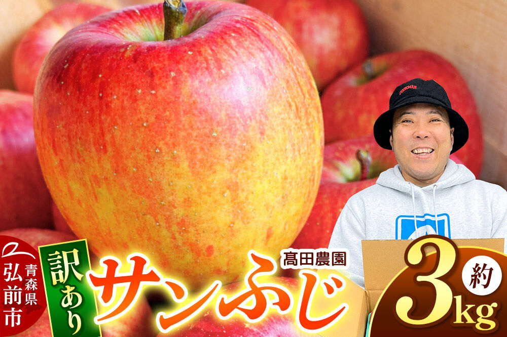 【寄附金額見直しました】りんご【訳あり】サンふじ 約3kg  弘前市産 青森りんご