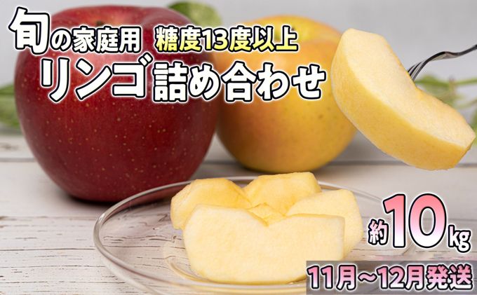 [11月〜12月発送]旬の家庭用リンゴ詰め合わせ 約10kg糖度13度以上[弘前市産・青森りんご]