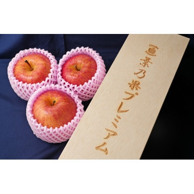 糖度15度以上!高級 贈答用葉とらずりんご(サンふじ)3玉 化粧箱付き【配送不可地域：離島・沖縄県】