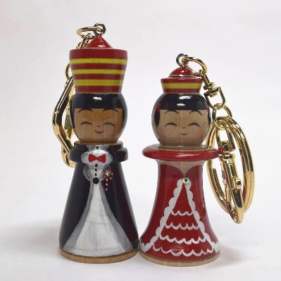 「こけス」ドレスアップキーホルダー(キング・クイーン)