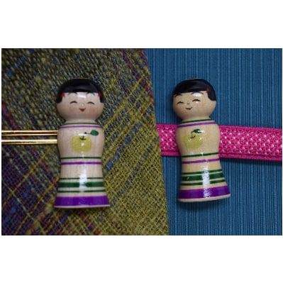 「こけス」ネクタイピン＆帯留め(緑りんご)