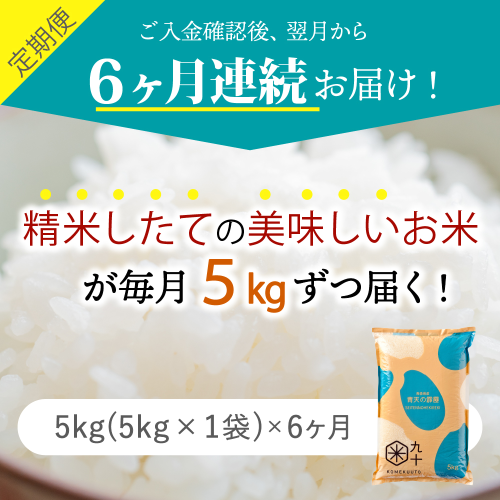 定期便6ヶ月】米青天の霹靂5kg青森県産【特A 8年連続取得】（精米）: 五所川原市ANAのふるさと納税