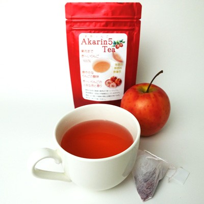アップルティー　Akarin5Tea_1袋（5パック） りんご茶 ノンカフェイン りんごだけで作ったお茶【酸っぱい】茶外茶 五所川原市 ＡＣＴ 中まで赤～いりんご 御所川原
