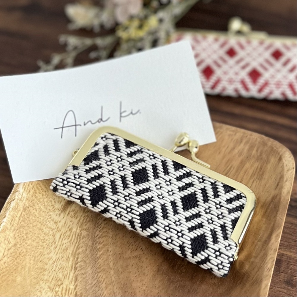 こぎん刺し 印鑑ケース 黒×生成り ハンドメイド 手作り 青森 津軽 五所川原