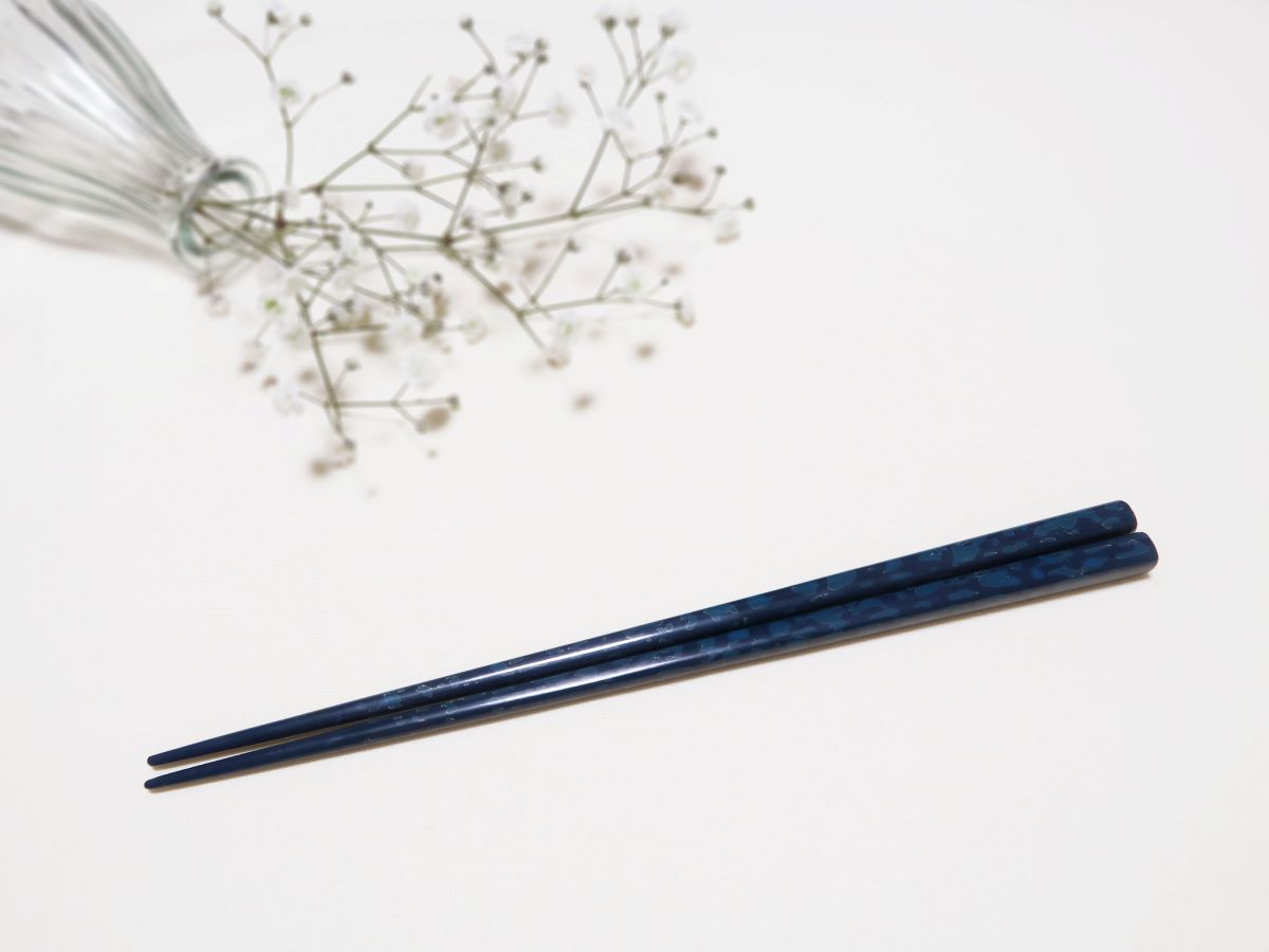 津軽塗 箸 一膳 【 青 】津軽塗箸 漆塗箸 漆塗り箸 贈答 ブルー 五所川原 青 １膳(長さ約23.5㎝)