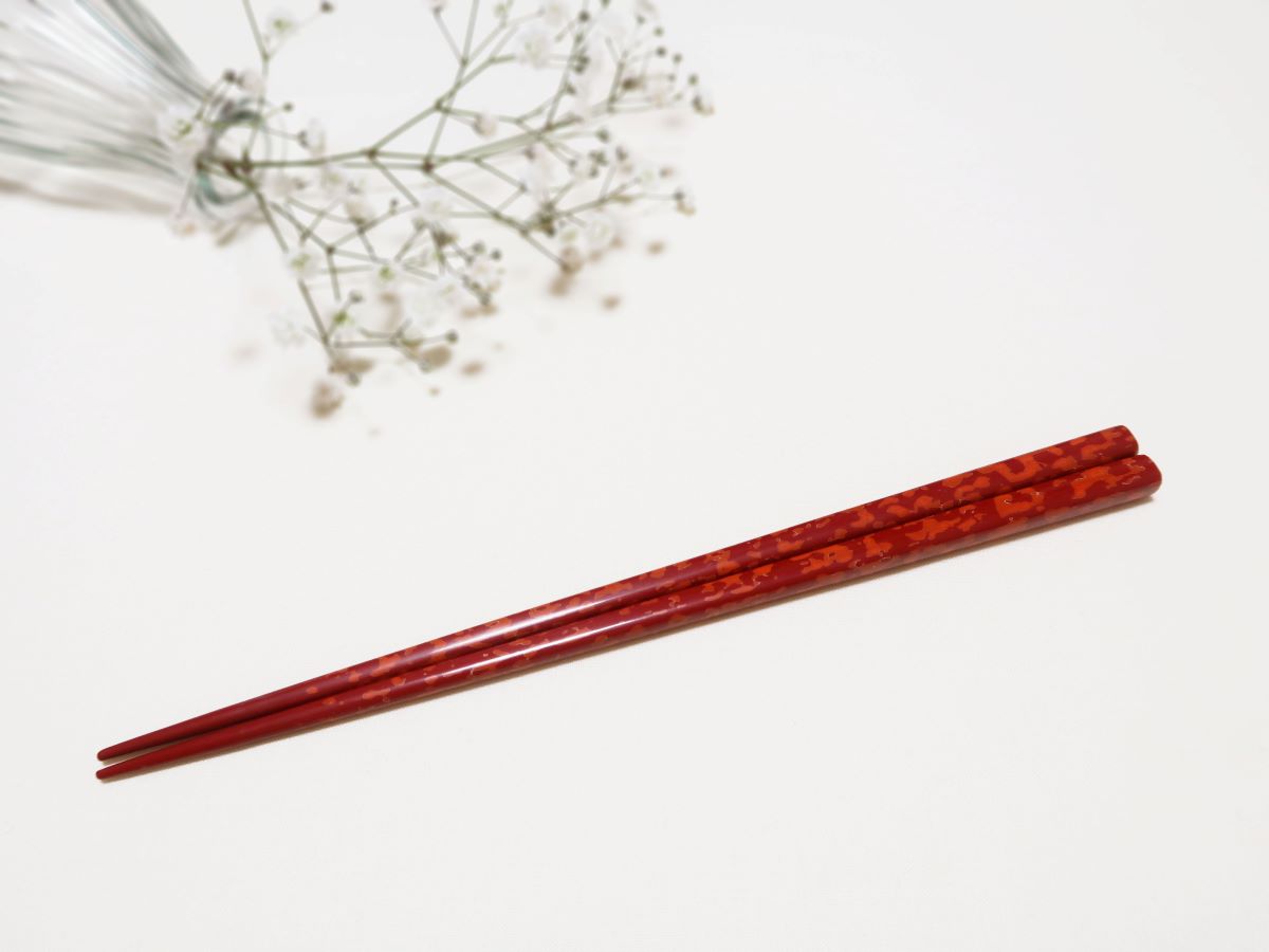 津軽塗 箸 一膳 【 赤 】津軽塗箸 漆塗箸 漆塗り箸 贈答 レッド 五所川原 赤 １膳(長さ約23.5㎝)
