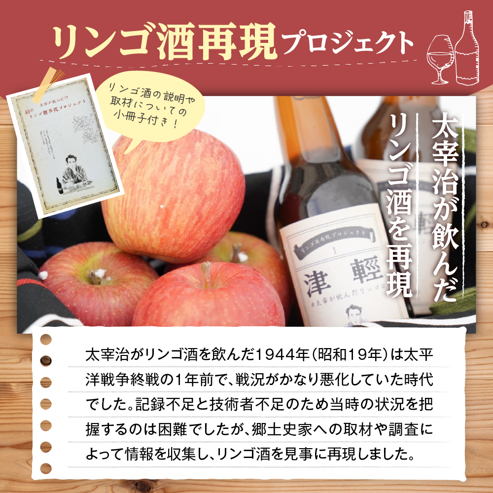 『 太宰 が飲んだ!?幻の リンゴ 酒 』復刻版「津輕」・献上版「RASHO」２本セット