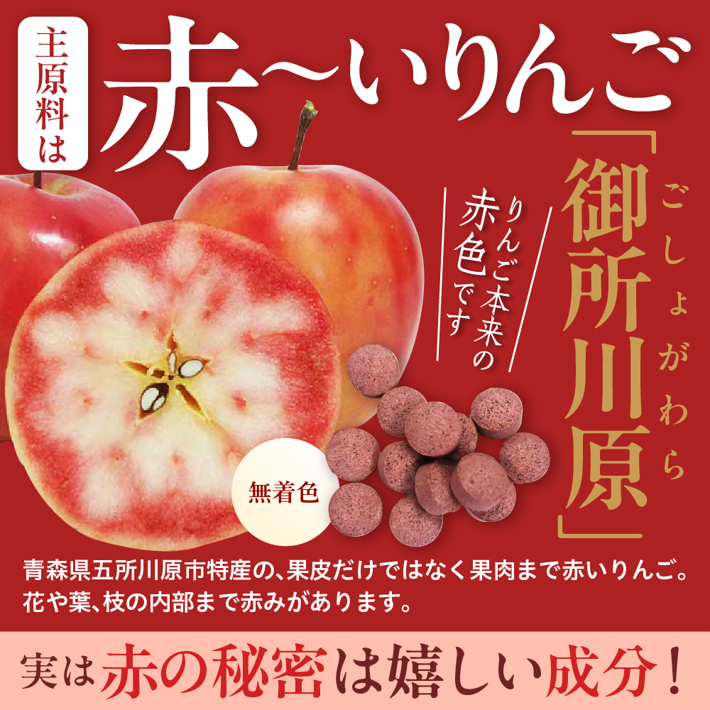 サプリ AKARIN5プロテオグリカンサプリメント 90粒 約1ヶ月分 プロテオグリカン (あおもりPG) りんごポリフェノール りんごアントシアニン 乳酸菌 りんごの食物繊維 サプリメント