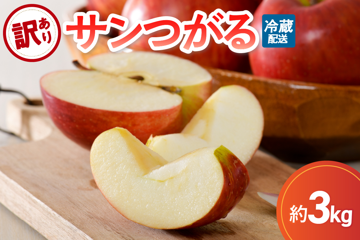 訳あり りんご 3kg 9月 サンつがる 青森【2025年 リンゴ 林檎 果物 クール便】