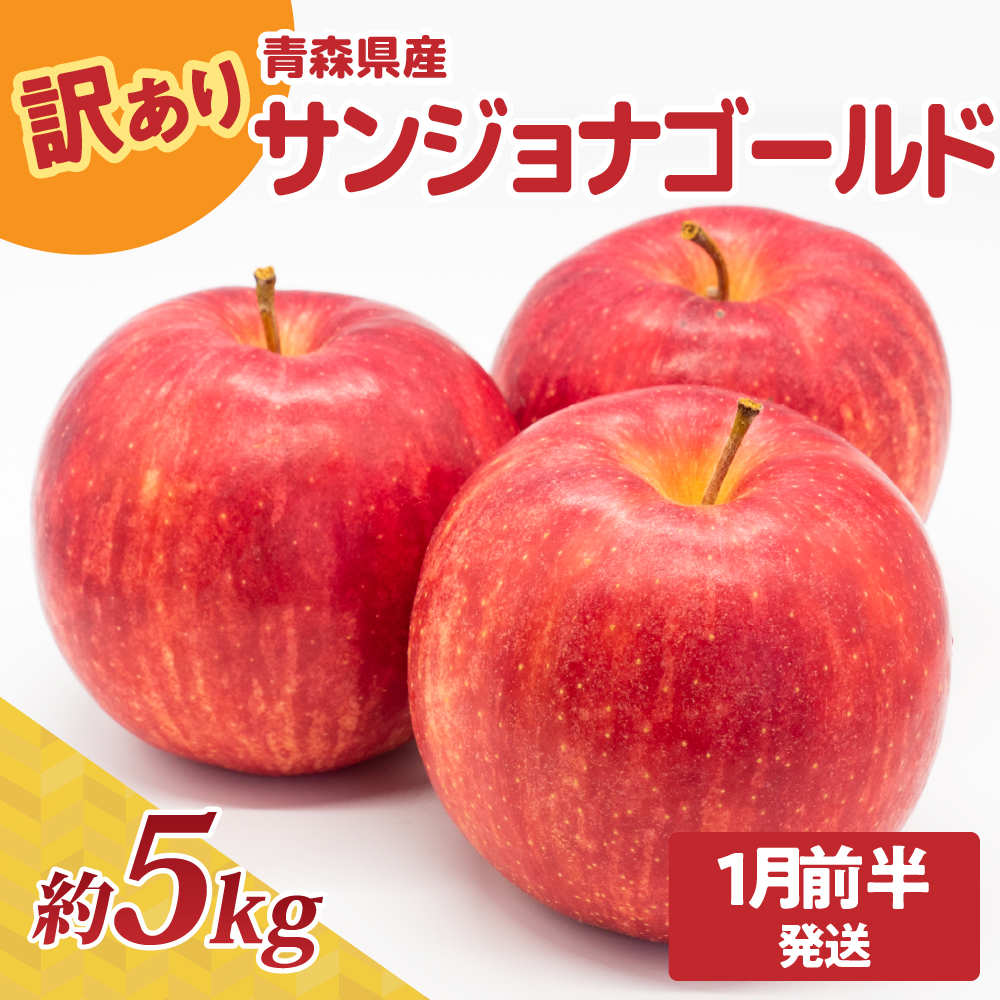 訳あり りんご5kg 程度【2026年1月前半発送】サンジョナゴールド 青森|不揃いリンゴ