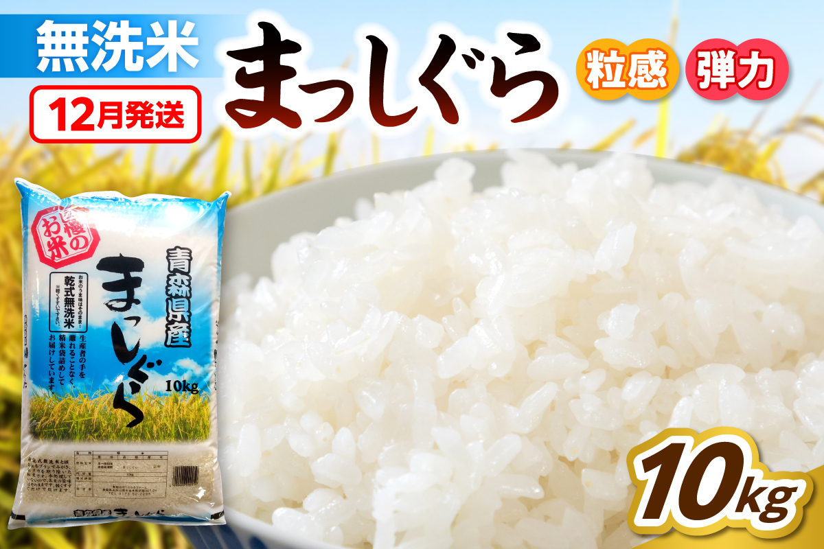 【12月発送】無洗米 10kg 青森県産 まっしぐら 令和7年産米(精米)