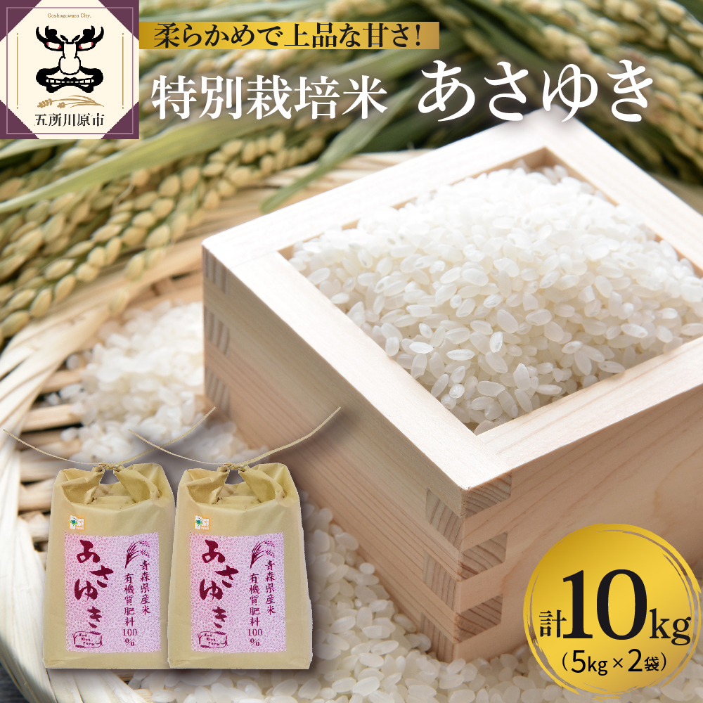 令和5年産 特別栽培米 無洗米 あさゆき 白米10kg(5kg×2) 青森 五所川原 お米