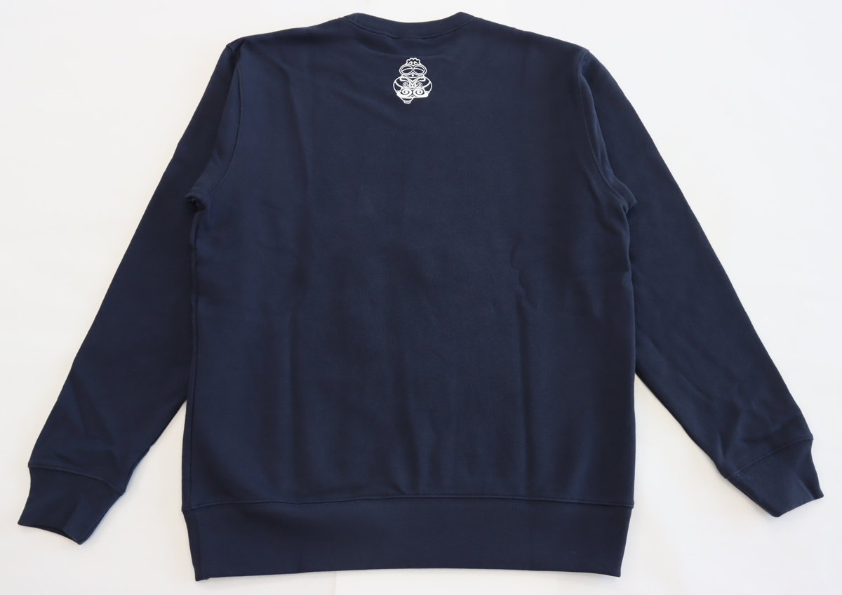 しゃこちゃんトレーナー(紺) 1枚｜長袖 メンズ レディース ゆるきゃら 縄文 土偶 [0425]