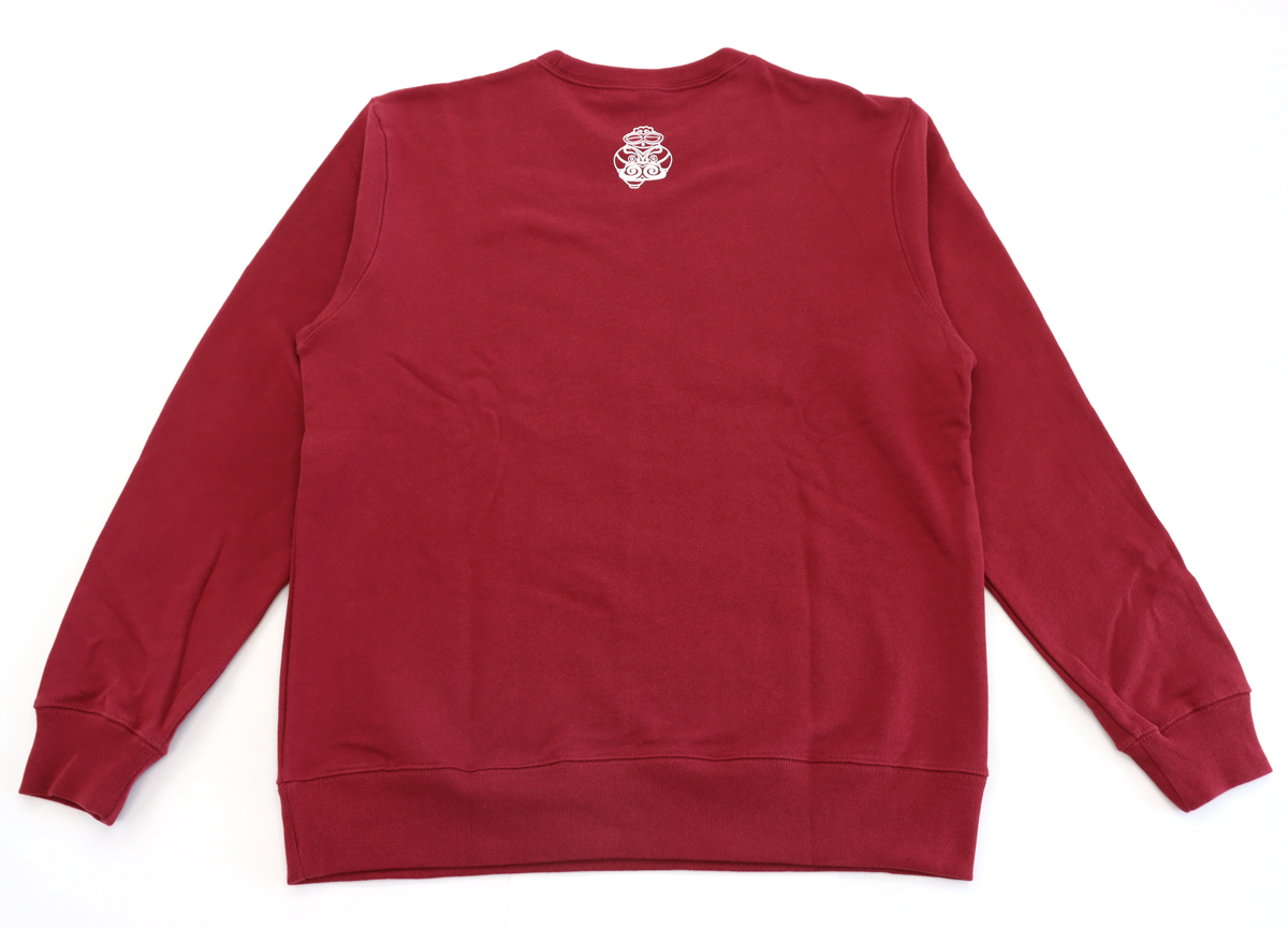 しゃこちゃんトレーナー(えんじ) 1枚｜長袖 メンズ レディース ゆるきゃら 縄文 土偶 [0427]