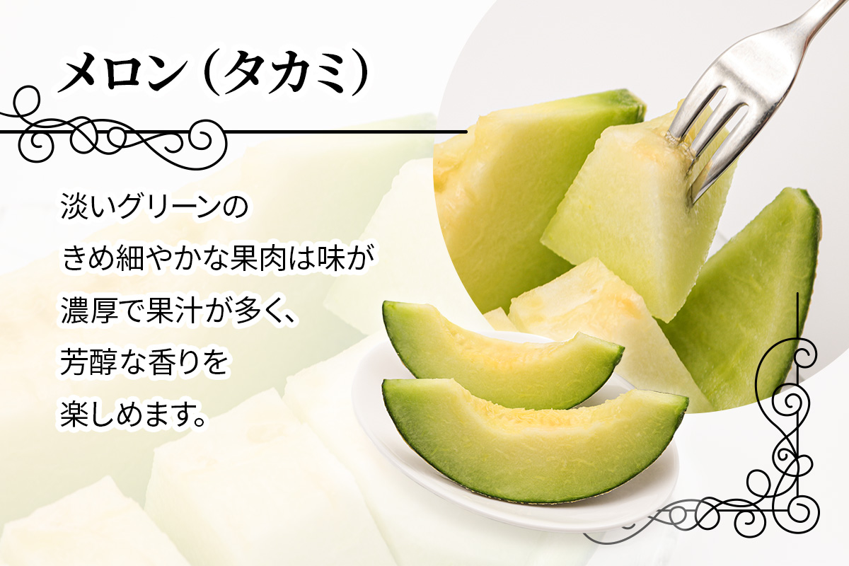 タカミメロン 2玉セット｜つがる市産 青森産 産直 2026年産 令和8年 夏 めろん 果物 フルーツ 旬 特産 藤農園 農福連携 先行受付 [0836]