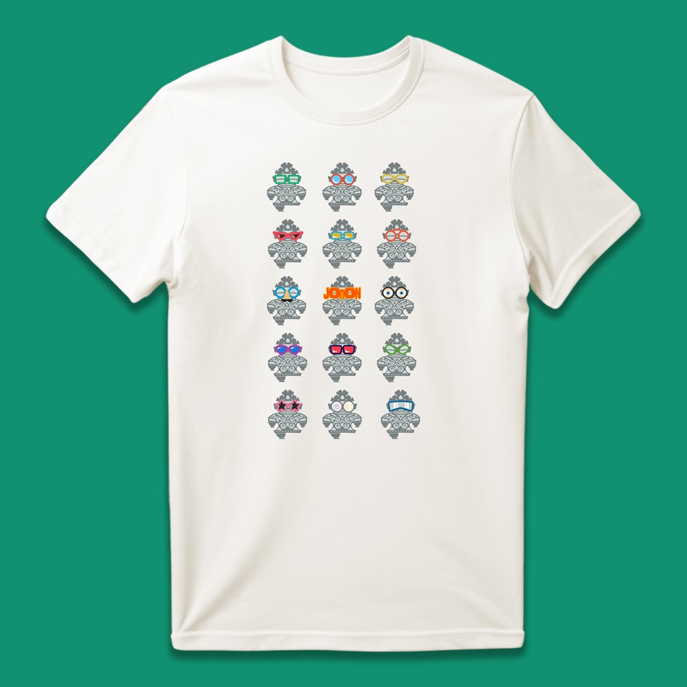 遮光器土偶 Tシャツ XL (バニラホワイト) 1枚｜半袖 しゃこちゃん ゆるきゃら 縄文 土偶 青森県 つがる市 世界遺産 [0856]