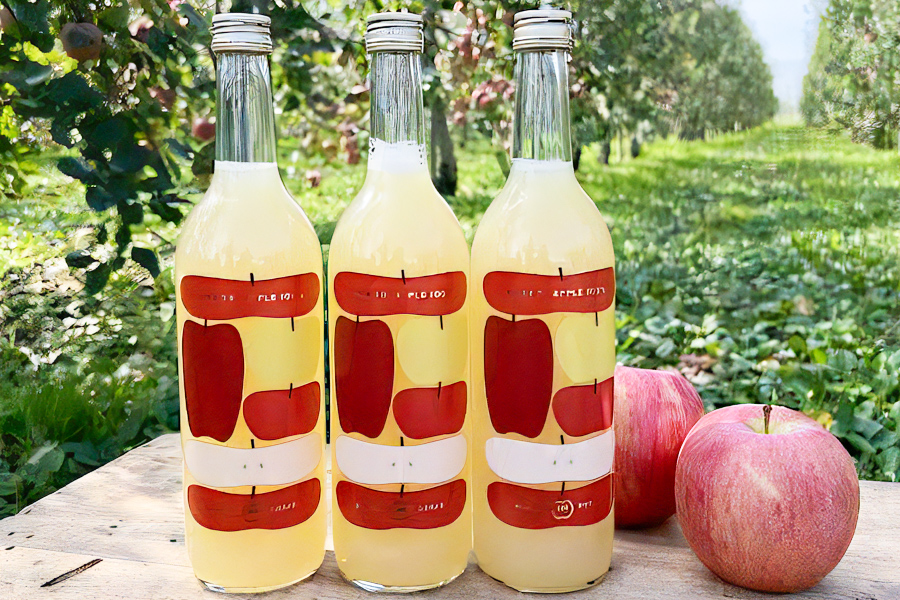 《贈答用》木村農産のりんご詰め合わせ (約3kg)・ 黄金比率ブレンド 昔ながらの100%りんご瓶ジュース (720ml×1本) のセット｜青森県産 つがる りんご リンゴ 林檎 ジュース 瓶ジュース 飲料水 フレッシュ 果物 フルーツ 令和7年産 2025年産 [0912]