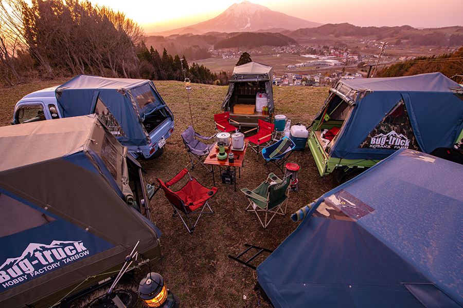 バグトラック 軽トラ用多機能テントキット (スタンダードタイプ) カーキ＆ネイビー [0546]