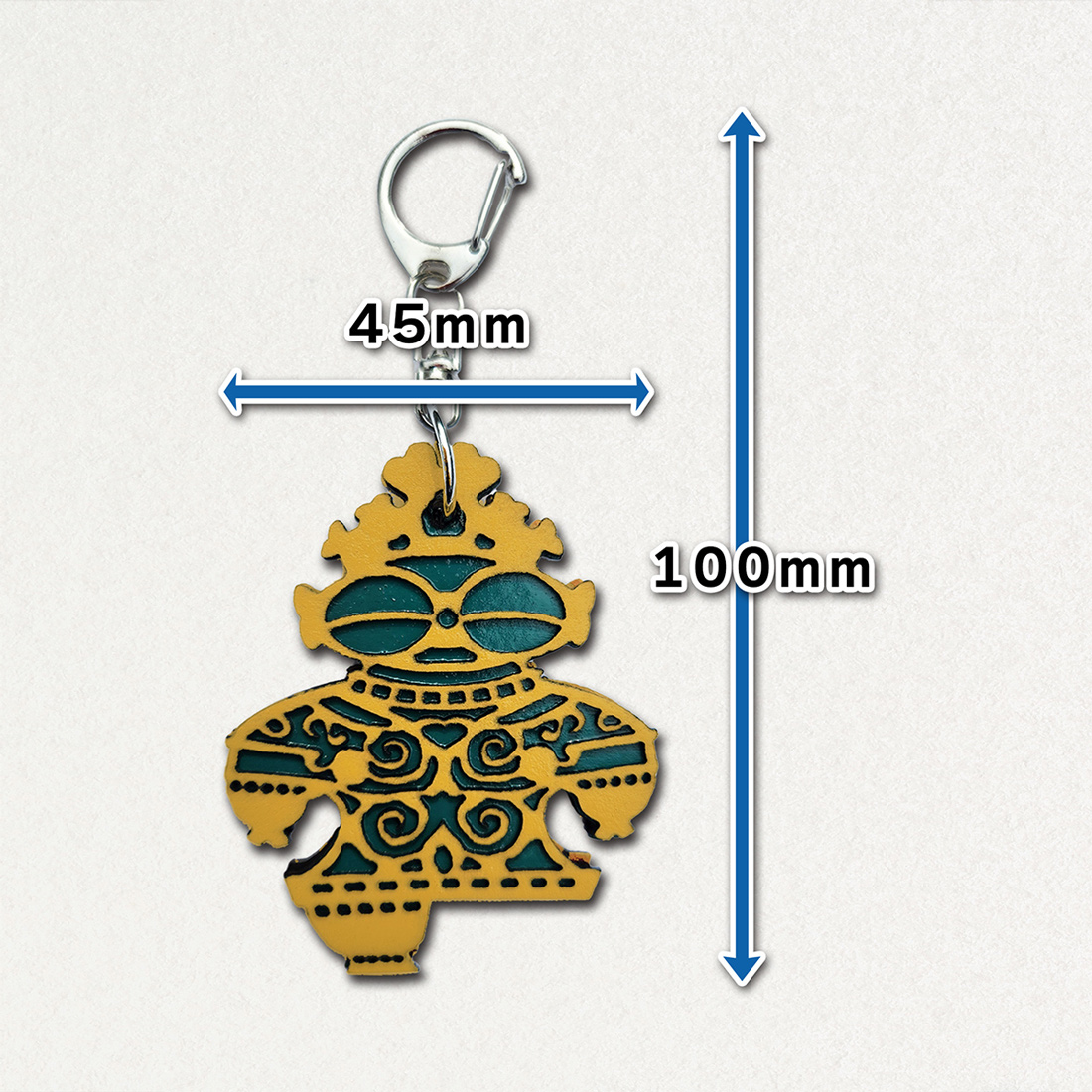 遮光器土偶 (しゃこちゃん) 全身キーホルダー (黄系) ｜キーホルダー レーザーカット 小物 鍵 遮光器土偶 しゃこちゃん 縄文 土偶 どぐう青森県 つがる市 世界遺産 [0872]