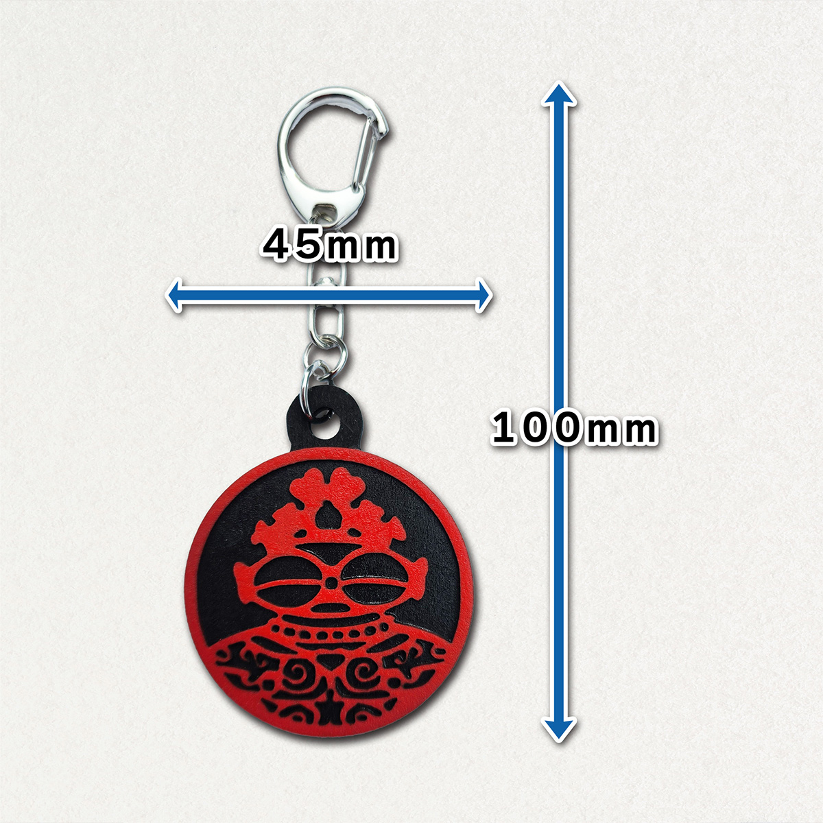 遮光器土偶 (しゃこちゃん) 円形キーホルダー (赤系) ｜キーホルダー レーザーカット 小物 鍵 遮光器土偶 しゃこちゃん 縄文 土偶 どぐう青森県 つがる市 世界遺産 [0874]