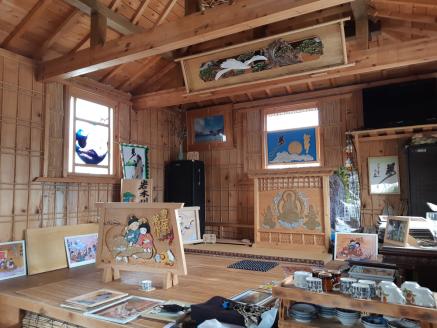 工芸品 青森ひば絵 (商標登録) 写真 (ラミネート仕上り) A3サイズ 1枚 額入り「こころ」[0238]