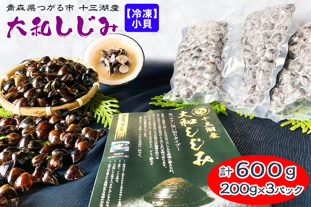 [冷凍] 十三湖産 大和しじみ -飲む黒いダイヤ- 600g (小貝200g×3パック)｜ヤマトシジミ貝 青森 津軽 十三湖 つがる みそ汁 冷凍しじみ しじみ 貝 国産 小粒 小貝 しじみ汁 [0767]