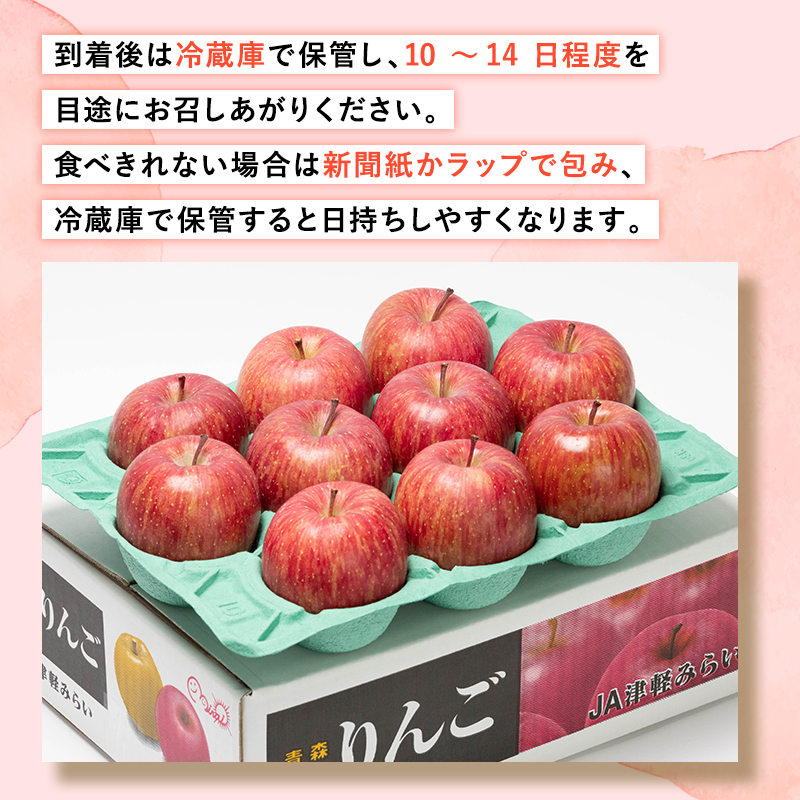 年明け  糖度選別サンふじ 約3kg 【JA津軽みらい・平川市産・青森りんご・1月・2月】