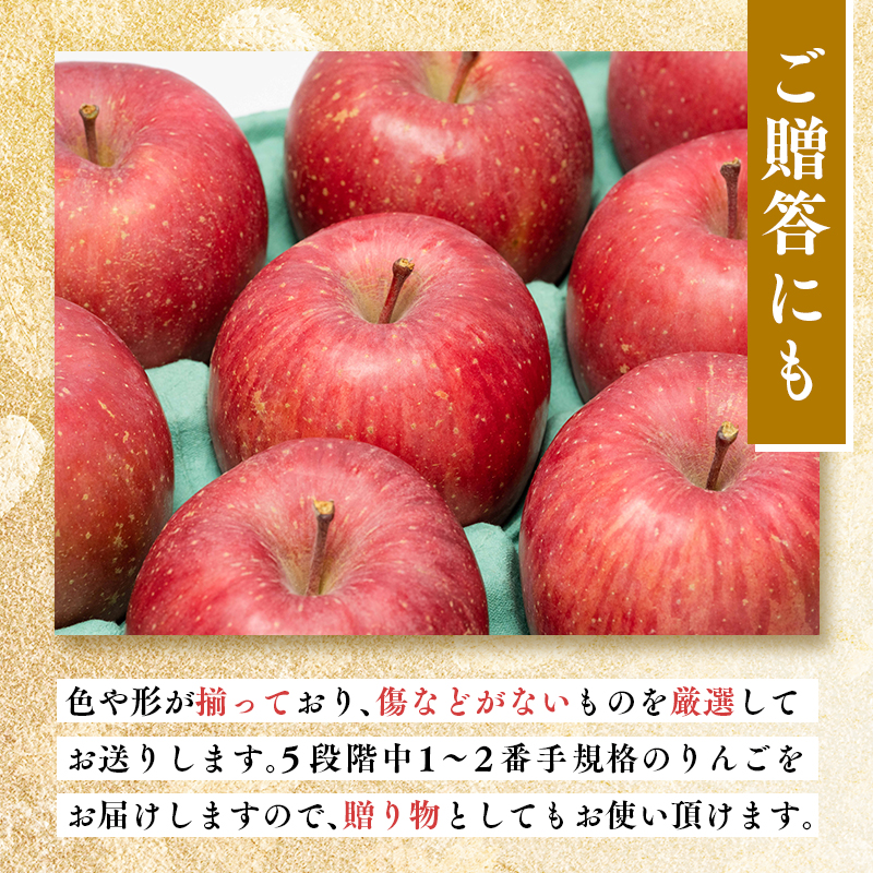 【12月発送】 贈答用サンふじ約5kg（糖度証明書付き） 【那由多のりんご園・平川市産】