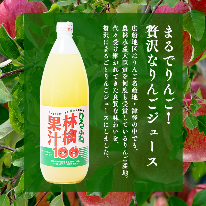 ひろふね林檎果汁100％（ブレンド1L×6本入り）